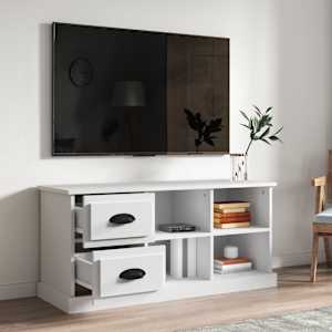 TV skříňka bílá 102 x 35,5 x 47,5 cm kompozitní dřevo - obrázek 3