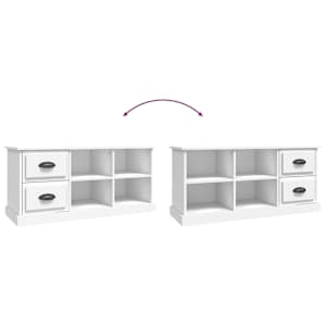 TV skříňka bílá 102 x 35,5 x 47,5 cm kompozitní dřevo - obrázek 9
