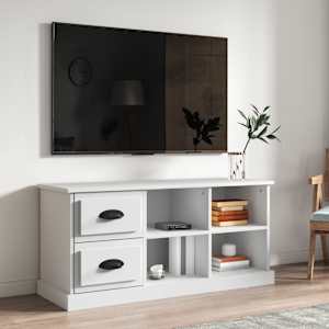 TV skříňka bílá 102 x 35,5 x 47,5 cm kompozitní dřevo - obrázek 1