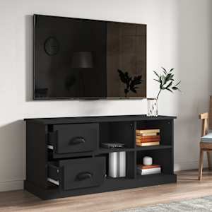 TV skříňka černá 102 x 35,5 x 47,5 cm kompozitní dřevo - obrázek 3