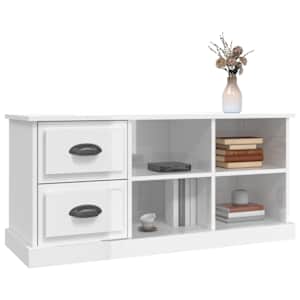TV skříňka bílá vysoký lesk 102x35,5x47,5 cm kompozitní dřevo - obrázek 4