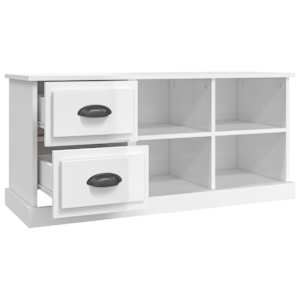 TV skříňka bílá vysoký lesk 102x35,5x47,5 cm kompozitní dřevo - obrázek 7