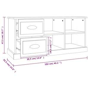 TV skříňka betonově šedá 102 x 35,5 x 47,5 cm kompozitní dřevo - obrázek 11