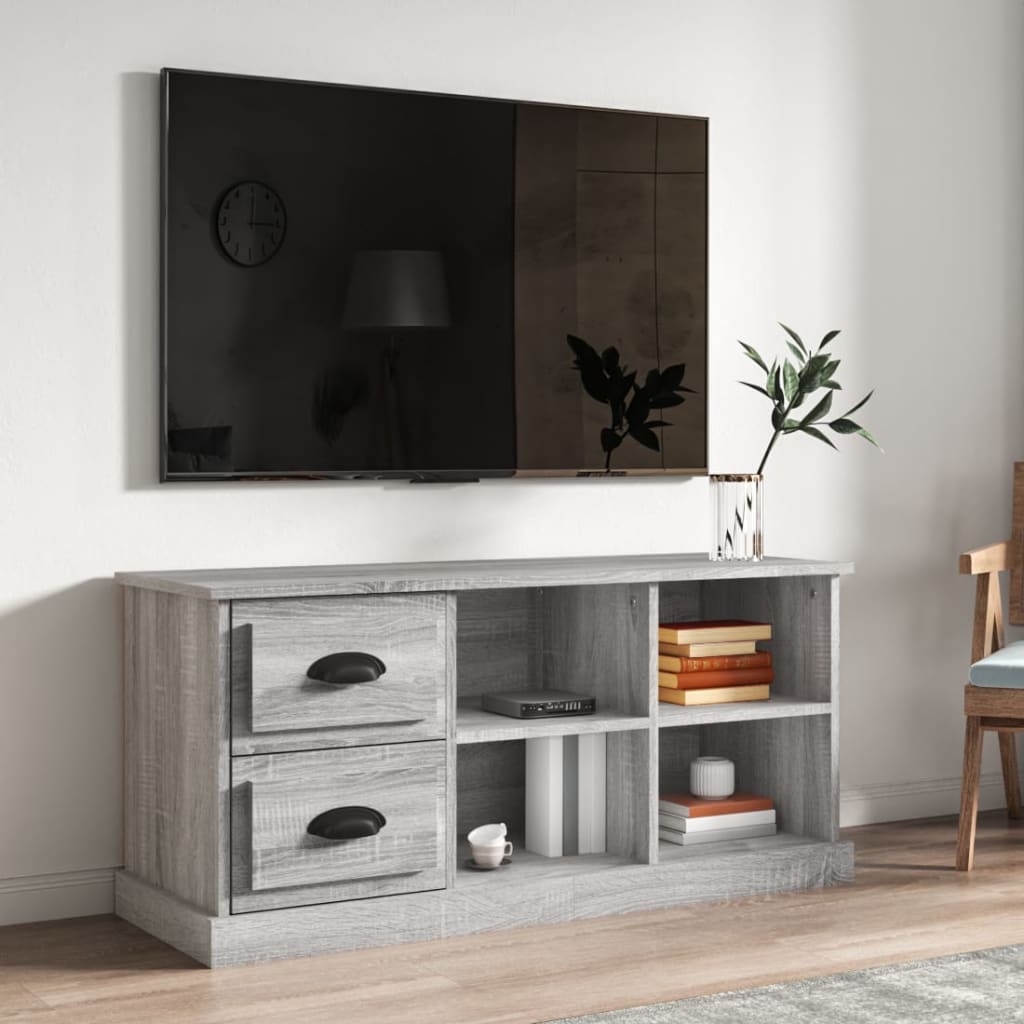vidaXL Meuble TV sonoma gris 102x35,5x47,5 cm bois d'ingénierie