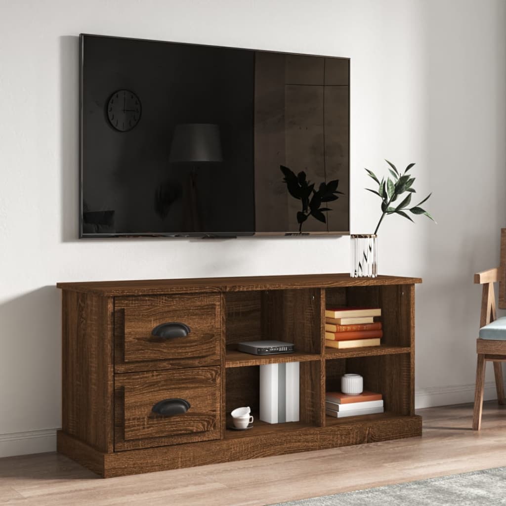 vidaXL Meuble TV chêne marron 102x35,5x47,5 cm bois d'ingénierie
