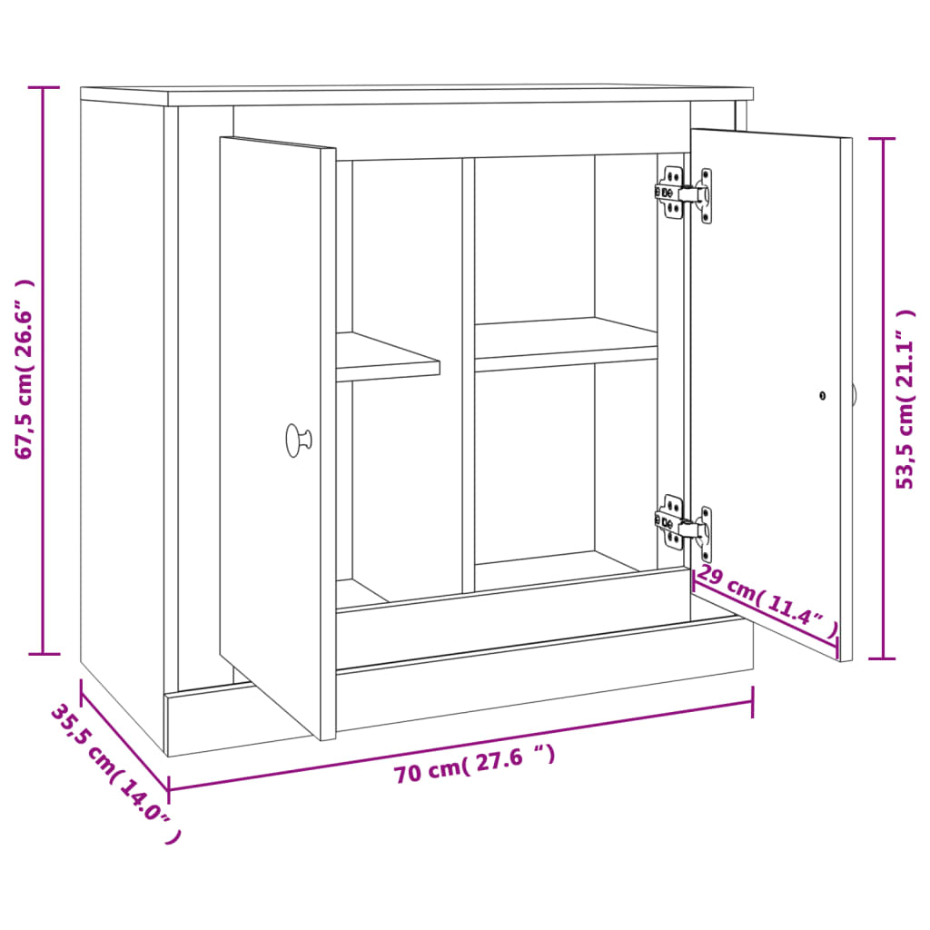 Komoda betonsko siva 70x35,5x67,5 cm inženirski les