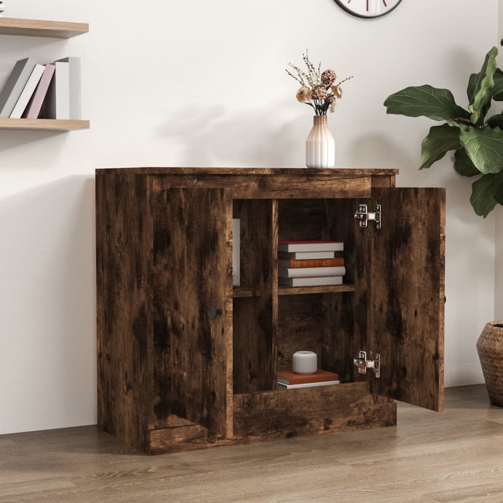 vidaXL Dressoir 70x35,5x67,5 cm bewerkt hout gerookt eikenkleurig