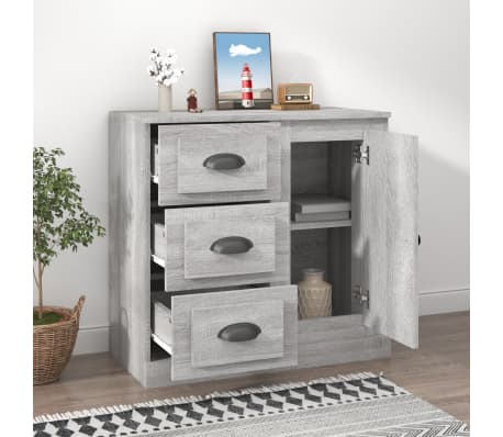vidaXL &Scaron;oninė spintelė, pilka ąžuolo, 70x35,5x67,5cm, apdirbta mediena