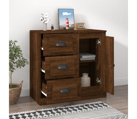 vidaXL &Scaron;oninė spintelė, ruda ąžuolo, 70x35,5x67,5cm, apdirbta mediena