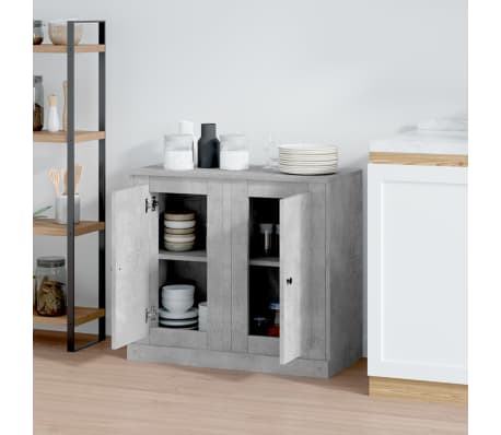 vidaXL Buffets 2 pcs gris b&eacute;ton 37,5x35,5x67,5 cm bois d'ing&eacute;nierie