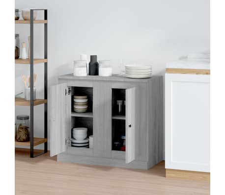 vidaXL &Scaron;oninės spintelės, 2vnt., pilkos, 37,5x35,5x67,5cm, mediena