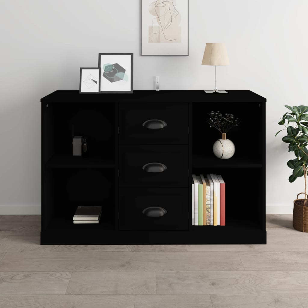 vidaXL Servantă, negru, 104,5x35,5x67,5 cm, lemn prelucrat
