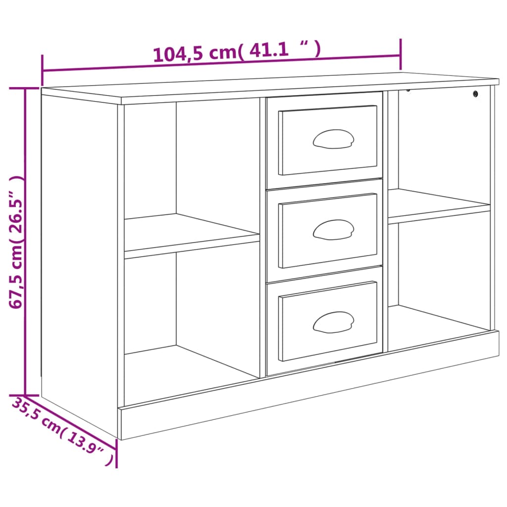 Komoda siva sonoma 104,5x35,5x67,5 cm inženirski les