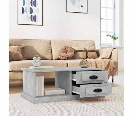vidaXL Klubska mizica betonsko siva 90x50x35 cm inženirski les