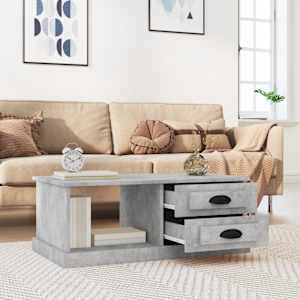 vidaXL Klubska mizica betonsko siva 90x50x35 cm inženirski les