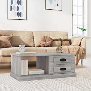 Klubska mizica siva sonoma 90x50x35 cm inženirski les