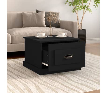 vidaXL Salontafel 50x50x35 cm bewerkt hout zwart