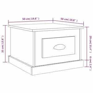 Konferenční stolek kouřový dub 50 x 50 x 35 cm kompozitní dřevo - obrázek 10