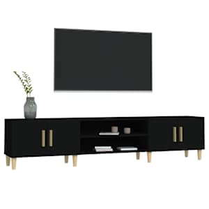 TV skříňka černá 180 x 31,5 x 40 cm kompozitní dřevo - obrázek 4