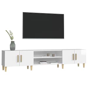 TV skříňka bílá vysoký lesk 180 x 31,5 x 40 cm kompozitní dřevo - obrázek 4