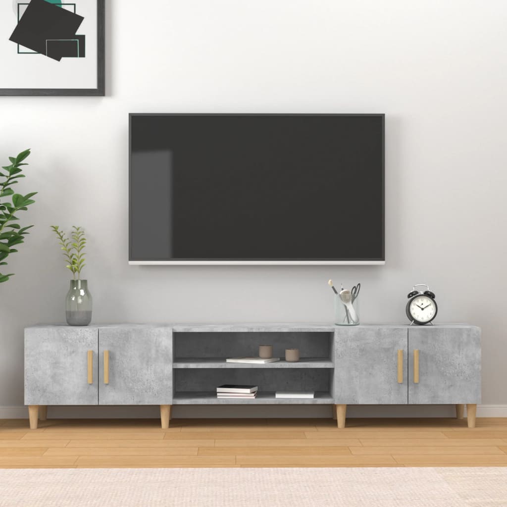 vidaXL tv-bord 180x31,5x40 cm konstrueret træ betongrå