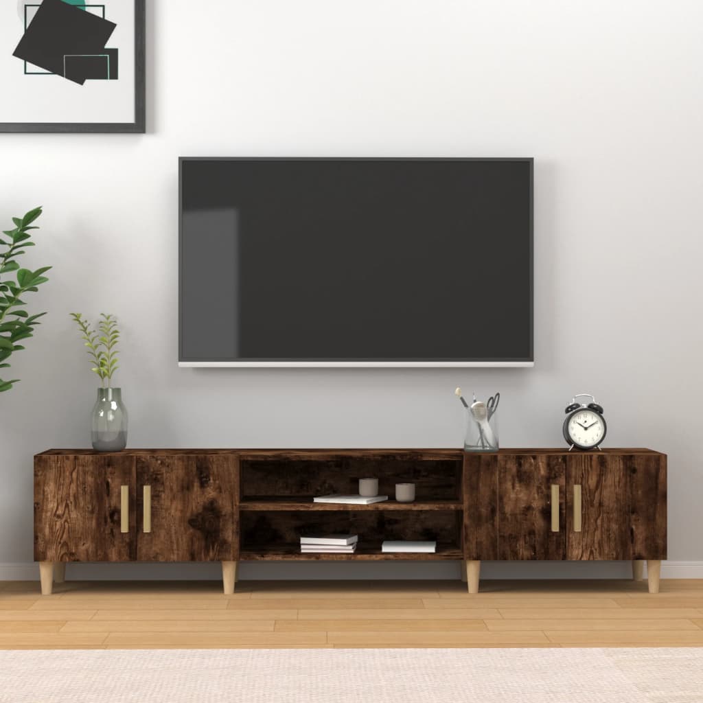 vidaXL tv-bord 180x31,5x40 cm konstrueret træ røget egetræsfarve