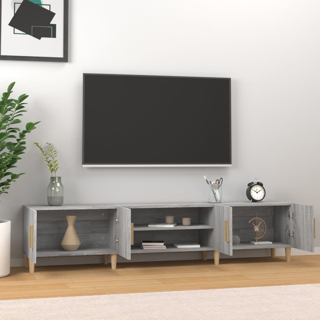 vidaXL Tv-meubel 180x31,5x40 cm bewerkt hout grijs sonoma eikenkleurig afbeelding