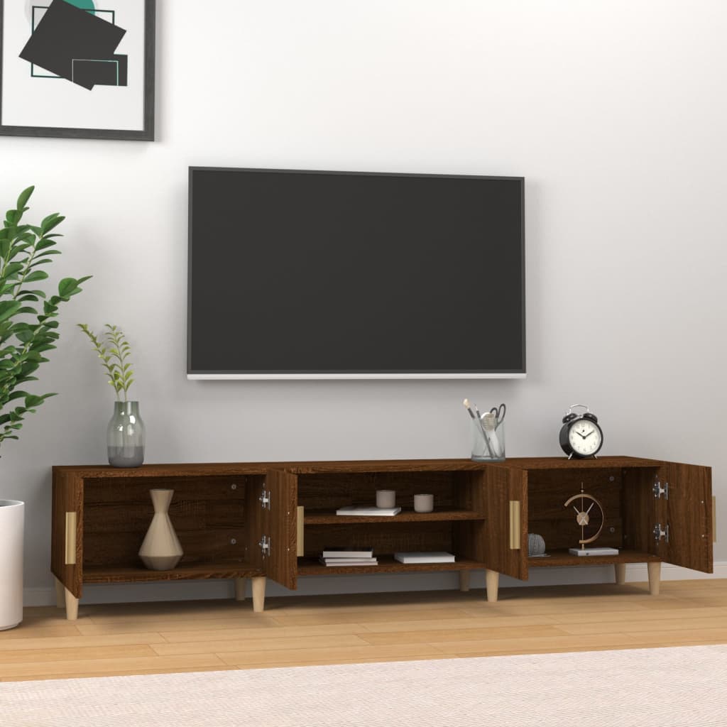 vidaXL barna tölgy színű szerelt fa TV-szekrény 180x31,5x40 cm