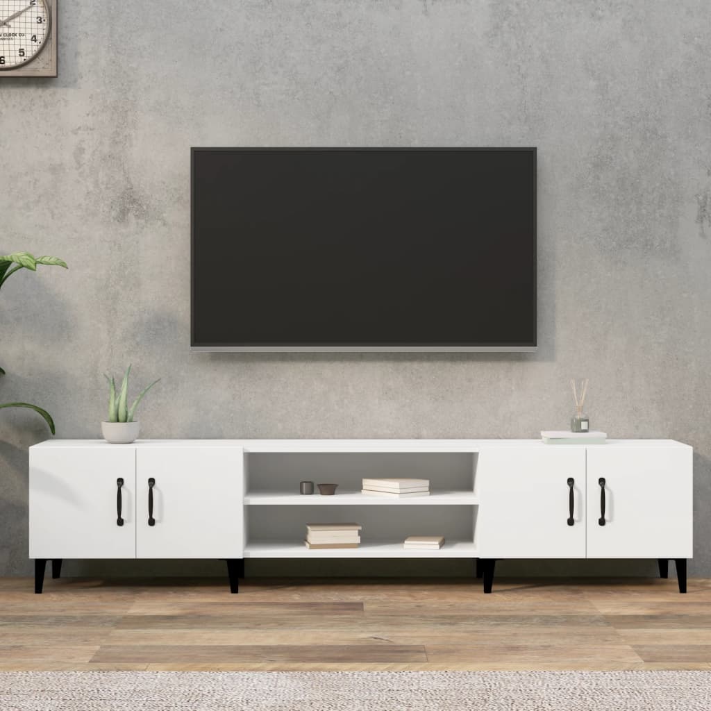 TV skříňka bílá 180 x 31,5 x 40 cm kompozitní dřevo