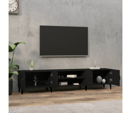 Tv-meubel 100x30x30 cm bewerkt hout zwart kopen