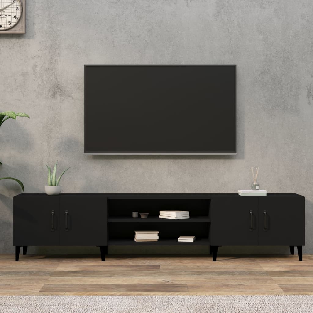 vidaXL TV-taso musta 180×31,5×40 cm tekninen puu