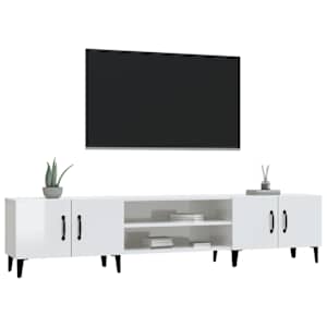 TV skříňka bílá vysoký lesk 180 x 31,5 x 40 cm kompozitní dřevo - obrázek 4