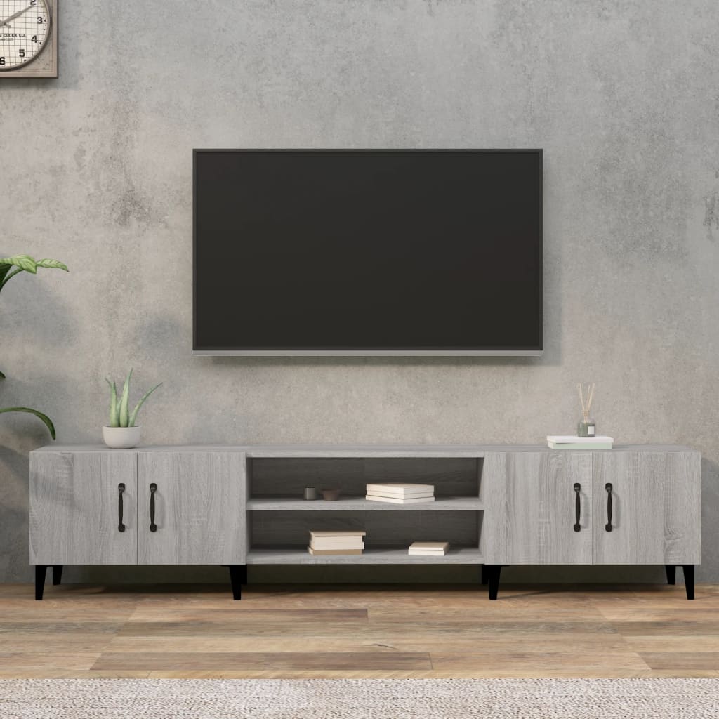 vidaXL tv-bord 180x31,5x40 cm konstrueret træ grå sonoma-eg