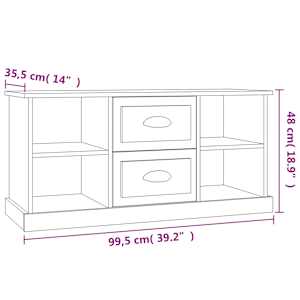 TV skříňka bílá 99,5 x 35,5 x 48 cm kompozitní dřevo - obrázek 9