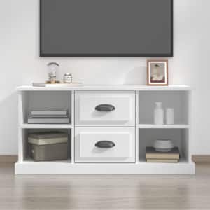 TV skříňka bílá 99,5 x 35,5 x 48 cm kompozitní dřevo - obrázek 1