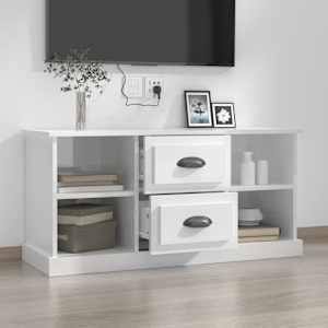 TV skříňka lesklá bílá 99,5 x 35,5 x 48 cm kompozitní dřevo - obrázek 3