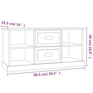 TV skříňka dub sonoma 99,5 x 35,5 x 48 cm kompozitní dřevo - obrázek 9