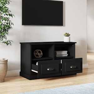 TV skříňka černá 80 x 35 x 50 cm kompozitní dřevo - obrázek 3