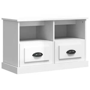 TV skříňka bílá s vysokým leskem 80x35x50 cm kompozitní dřevo - obrázek 2