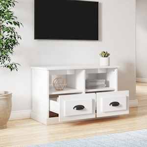 TV skříňka bílá s vysokým leskem 80x35x50 cm kompozitní dřevo - obrázek 3