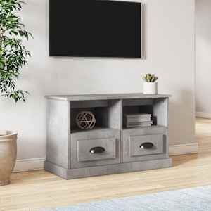 TV skříňka betonově šedá 80 x 35 x 50 cm kompozitní dřevo - obrázek 1