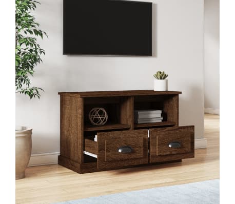 vidaXL Mobile Porta TV Rovere Marrone 80x35x50 cm in Legno Multistrato