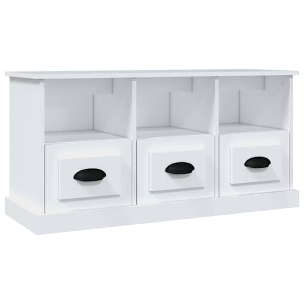 vidaXL telerikapp, valge, 100 x 35 x 50 cm, tehispuit