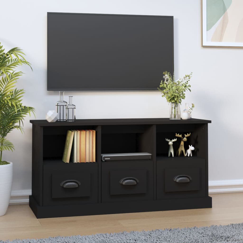 vidaXL tv-bord 100x35x50 cm konstrueret træ sort