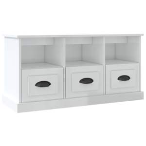 TV skříňka bílá s vysokým leskem 100x35x50 cm kompozitní dřevo - obrázek 2