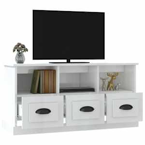 TV skříňka bílá s vysokým leskem 100x35x50 cm kompozitní dřevo - obrázek 5