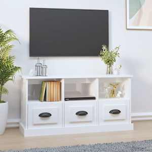 TV skříňka bílá s vysokým leskem 100x35x50 cm kompozitní dřevo - obrázek 1