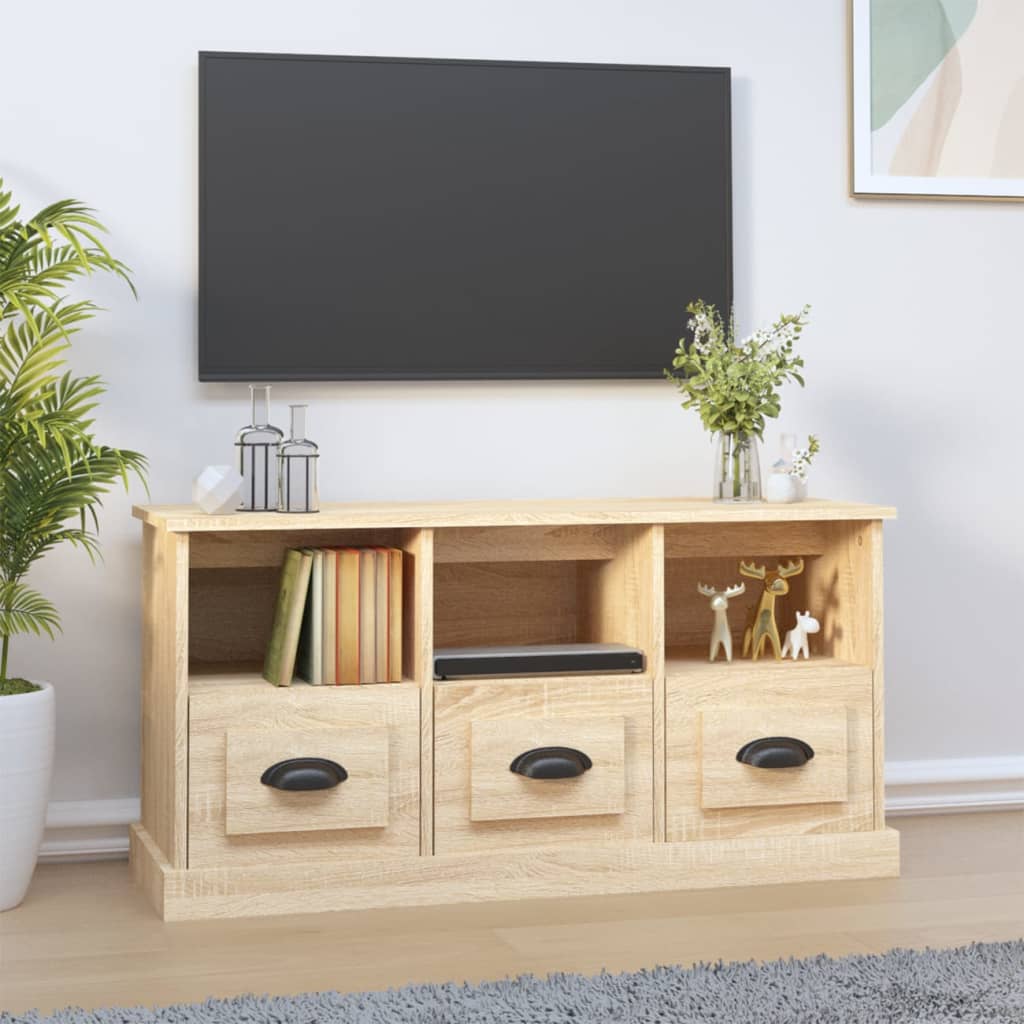 vidaXL Comodă TV, stejar sonoma, 100x35x50 cm, lemn prelucrat