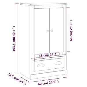 Skříň highboard černá 60 x 35,5 x 103,5 kompozitní dřevo - obrázek 10