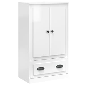 Skříň highboard lesklá bílá 60 x 35,5 x 103,5 kompozitní dřevo - obrázek 2